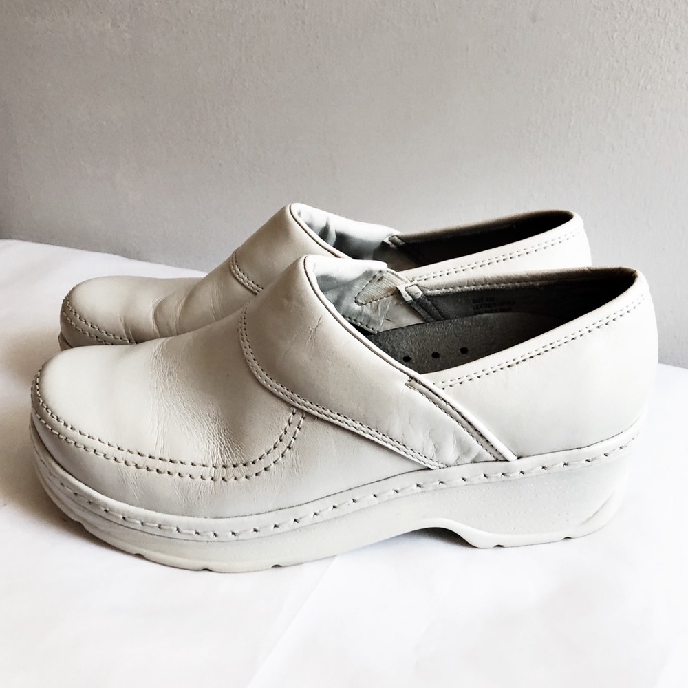 Klogs white nurse clog shoes leather 8